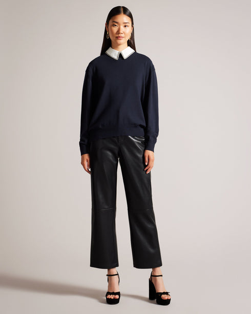 PENNIII-Knitwear-Your new favourite jumper, PENNIII has all the comfort with a little added charm, thanks to its embellished shirt collar. Pair with your favourite jeans to spruce up your casual outfits.This product is made using LENZING™ ECOVERO™ Viscose fibers. LENZING™ ECOVERO™ fibers are derived from sustainable wood and pulp, sourced from certified and controlled forests, with up to 50% lower emissions and water impact compared to generic viscose. LENZING™ and ECOVERO™ is a trademark of Lenzing AG. Jum